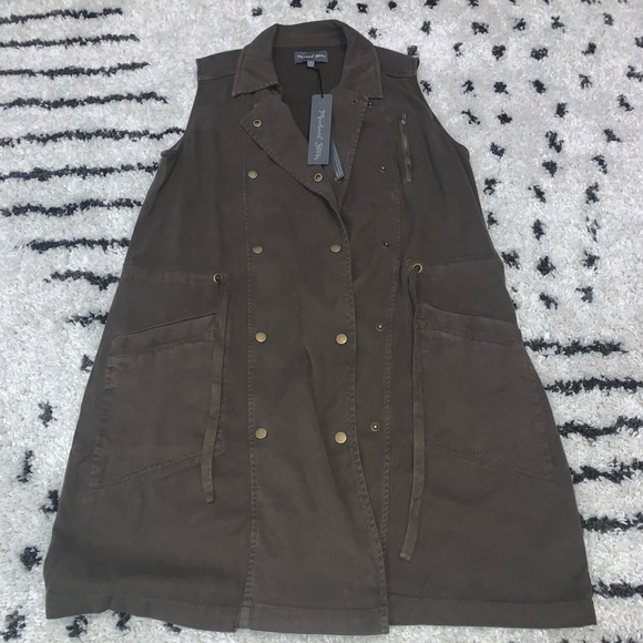 ๐ Michael Stars Double Breasted Trench Vests SIZE Medium - Picture 11 of 12